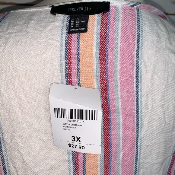 Forever 21 3x Plus Size Dress Serape Stripe Wrap NWT - Picture 3 of 4